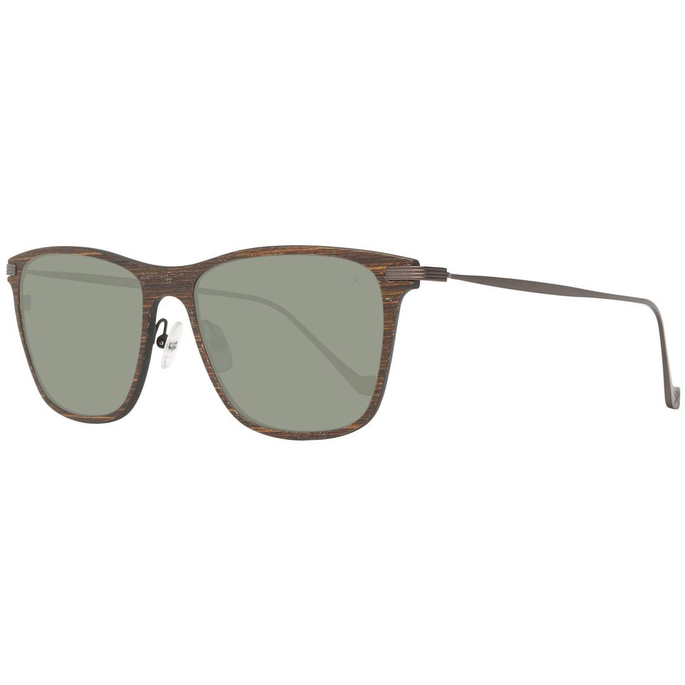 Hackett Brown Wood And Metal Sunglasses - Timeless Elegance