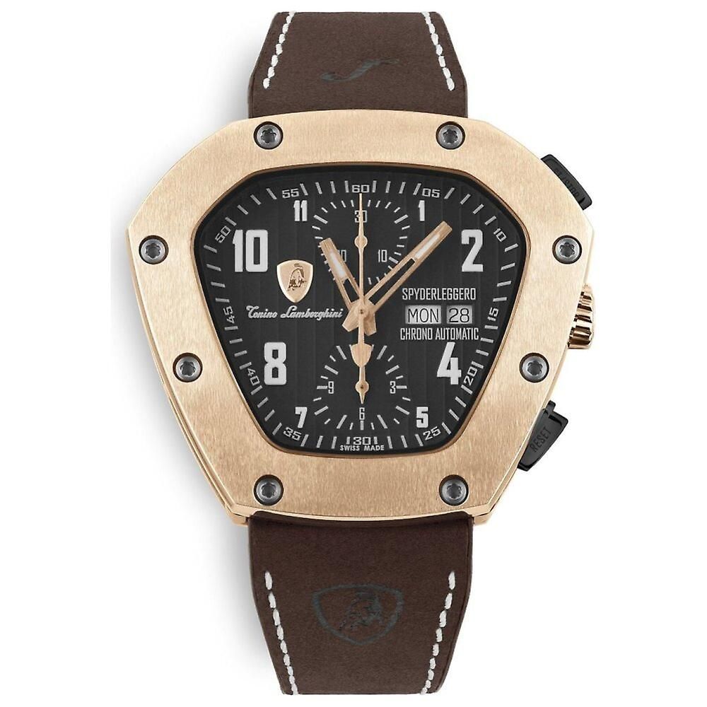 Lamborghini Black Leather Watch: Timeless Luxury Redefined