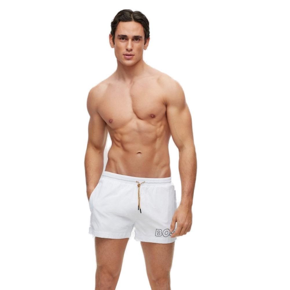 Hugo Boss White Swimwear for Timeless Elegance