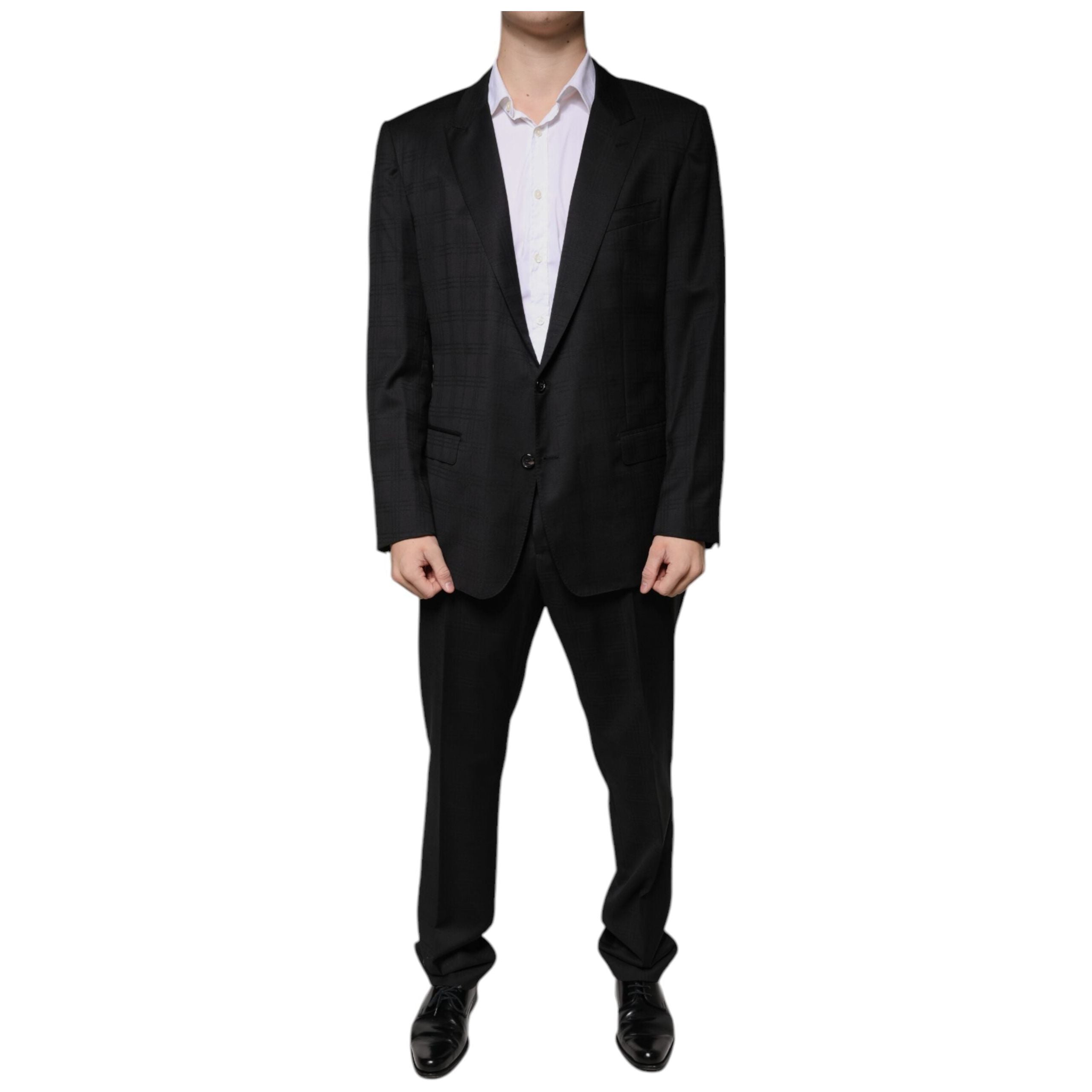 Dolce & Gabbana Black Wool Single Breasted Formal Suit