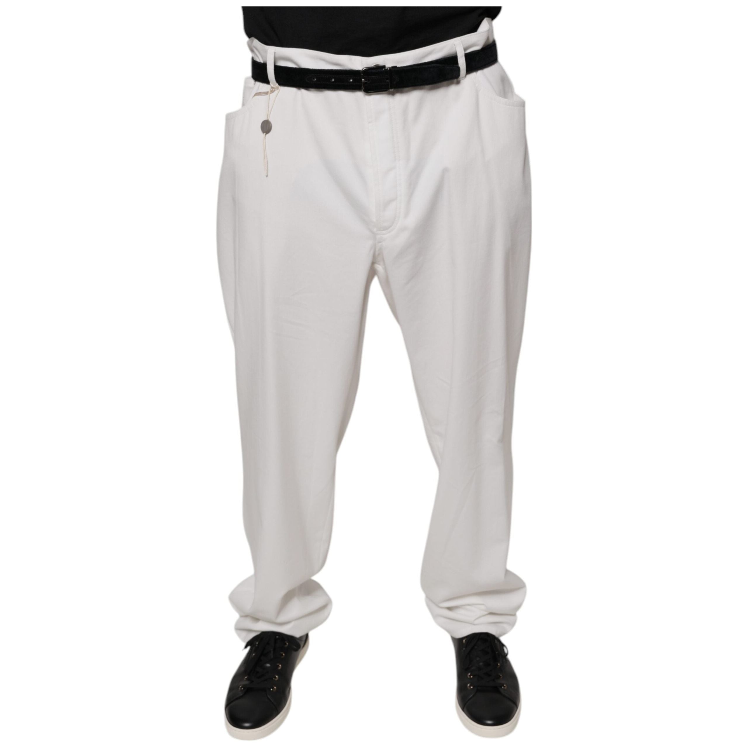 Brunello Cucinelli White Cotton Dress Tapered Pants