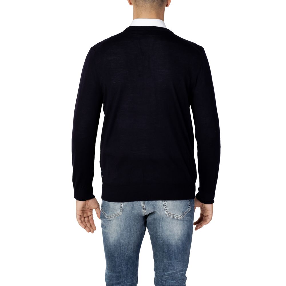 Armani Exchange Blue Wool T-Shirt for Effortless Elegance