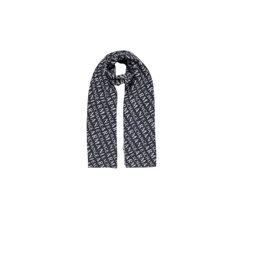Armani Exchange Blue Wool Scarf for Timeless Sophistication