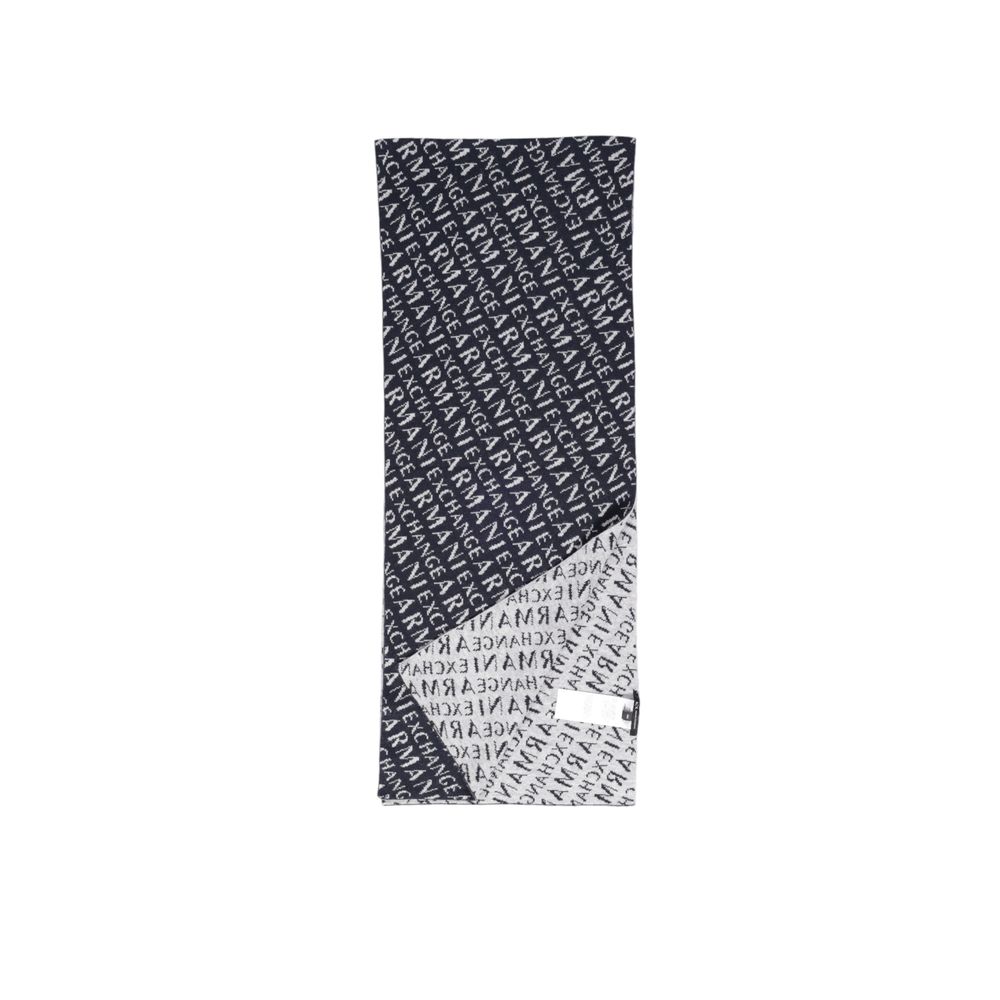Armani Exchange Blue Wool Scarf for Timeless Sophistication