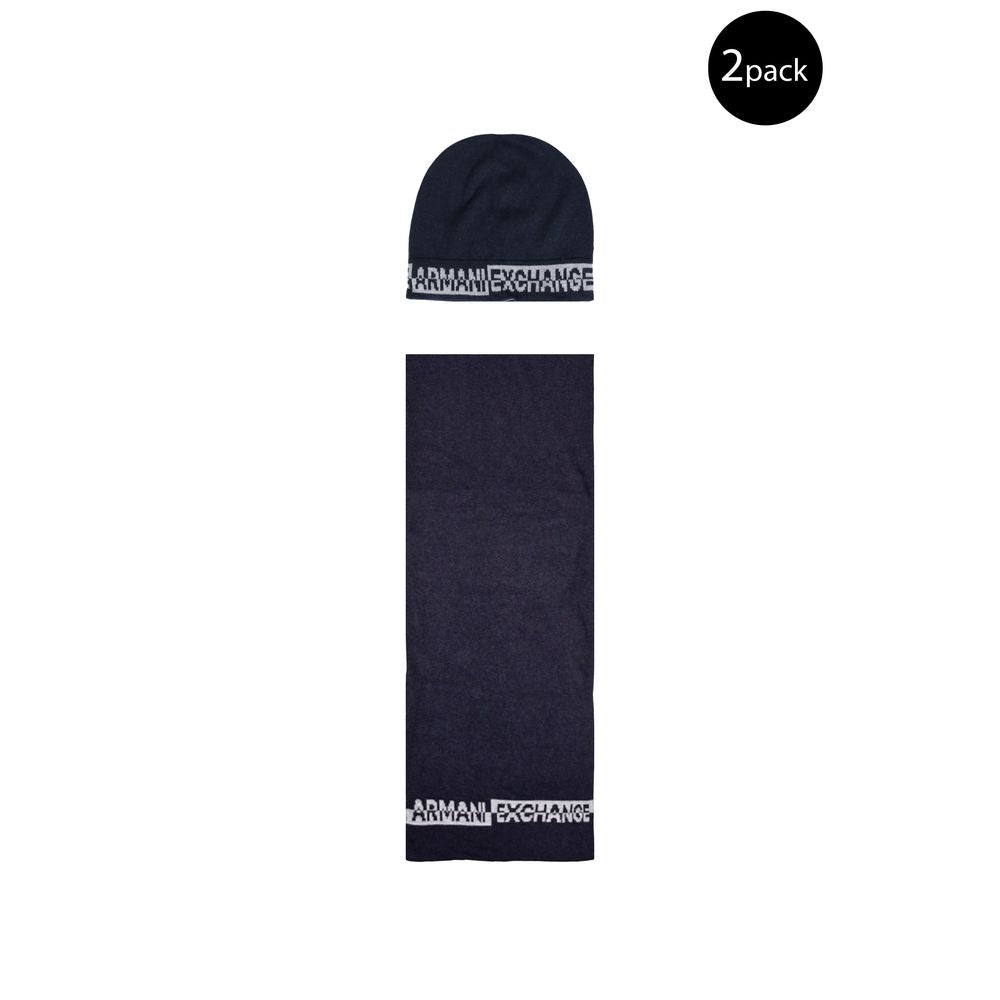 Armani Exchange Blue Wool Scarf for Elevated Style