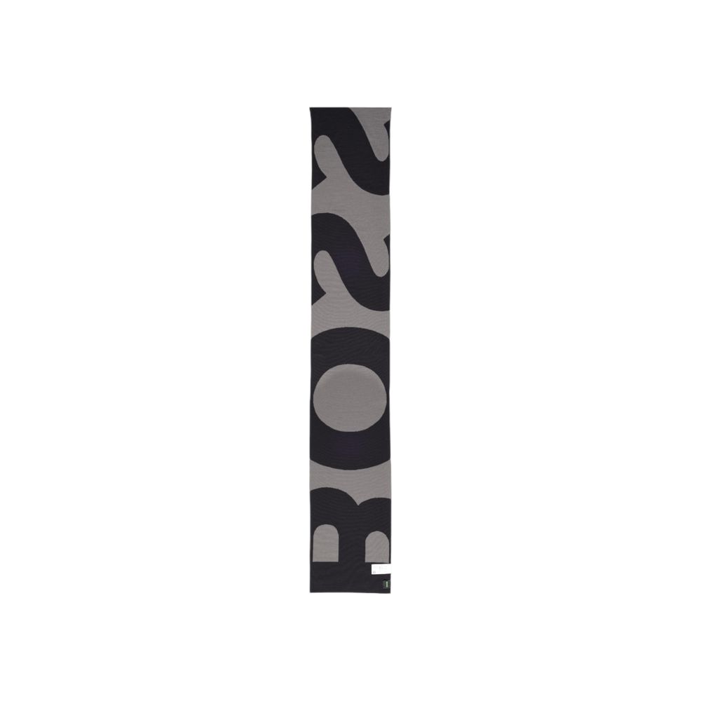 Hugo Boss Black Wool Scarf for Timeless Elegance