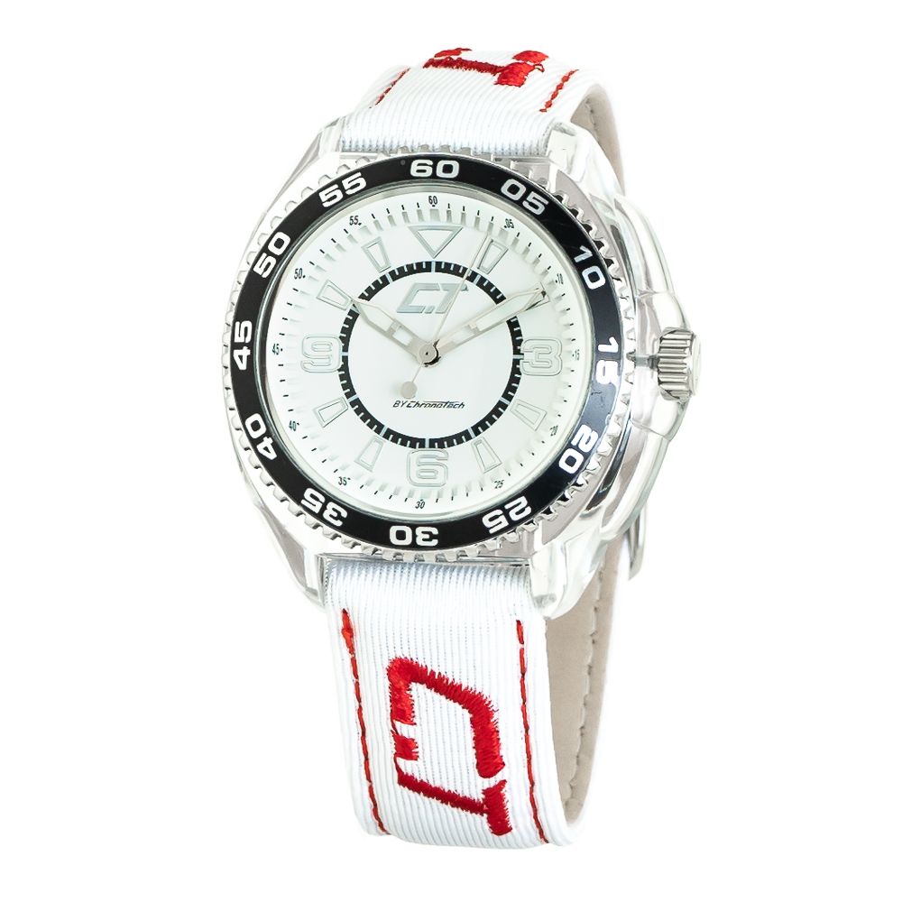 Chronotech White Leather Watch: Timeless Elegance Redefined