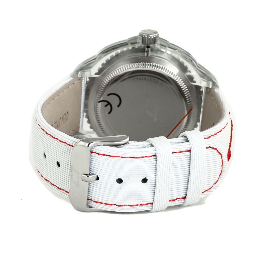 Chronotech White Leather Watch: Timeless Elegance Redefined