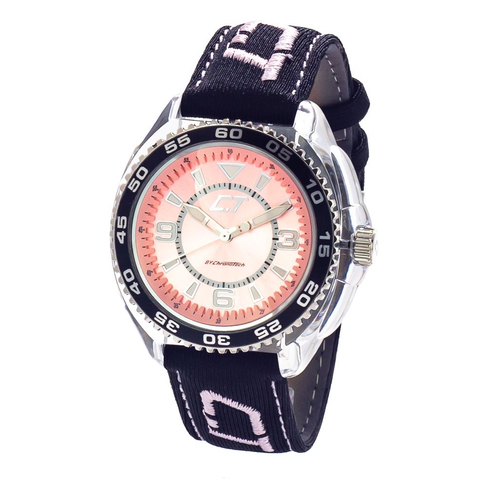Chronotech Black Leather Watch - Timeless Elegance Redefined