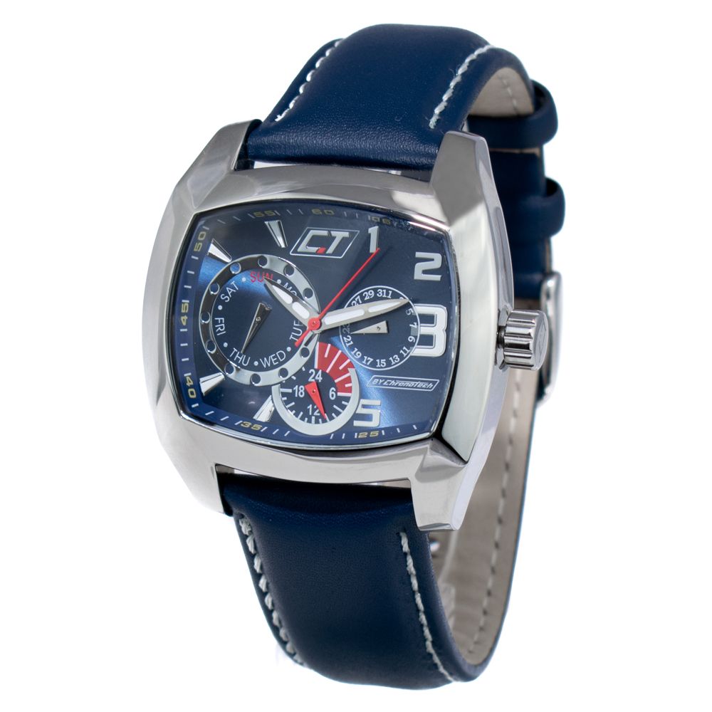 Chronotech Blue Leather Watch - Timeless Elegance Redefined