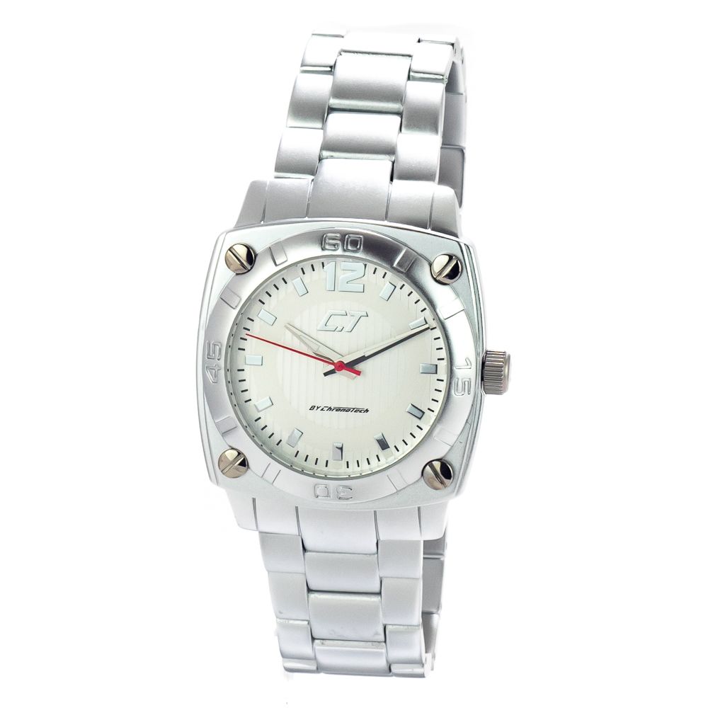 Chronotech Silver Aluminum Watch for Modern Elegance
