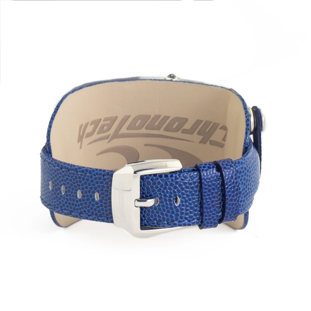 Chronotech Blue Leather Watch for Timeless Elegance
