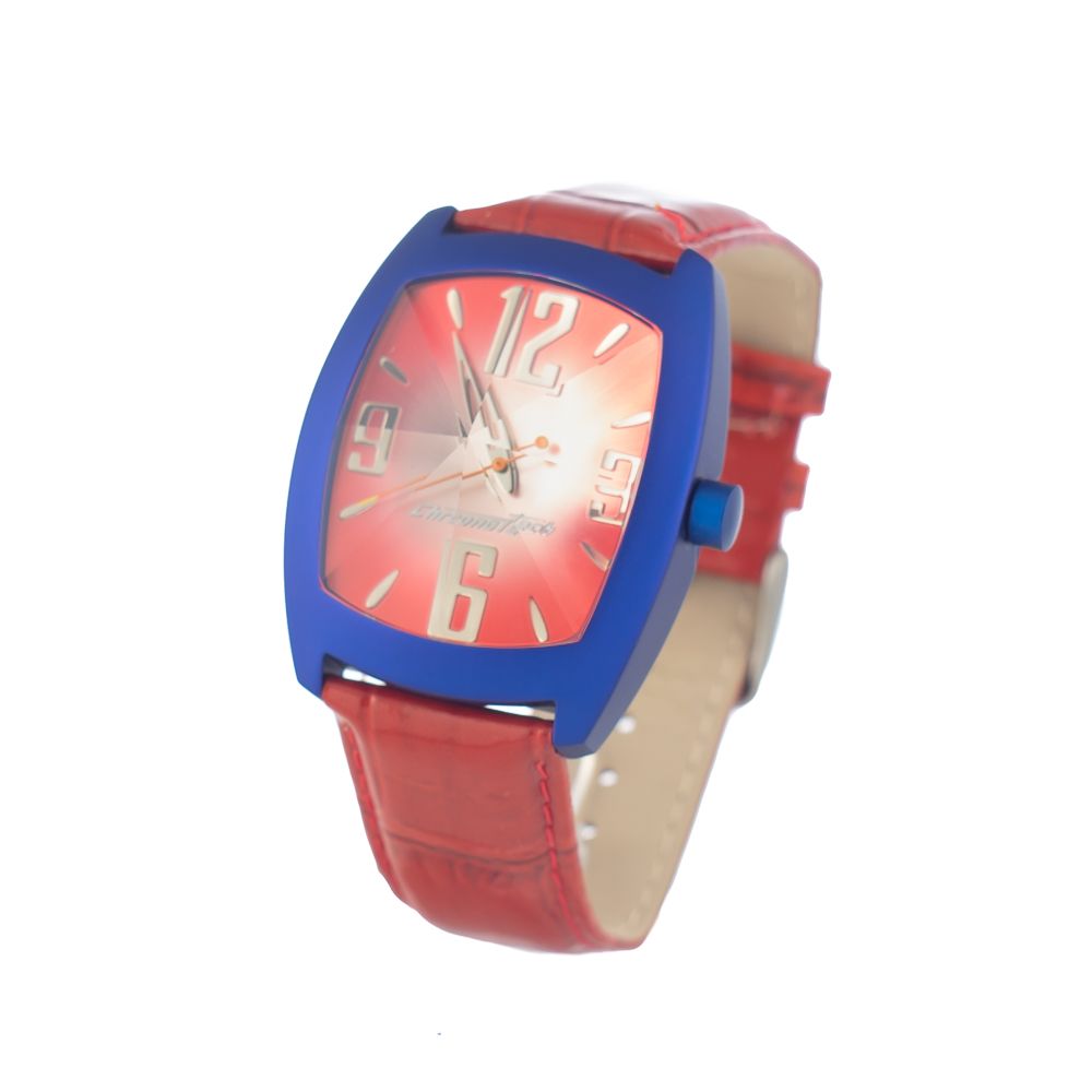 Chronotech Red Leather Watch: A Statement of Elegance