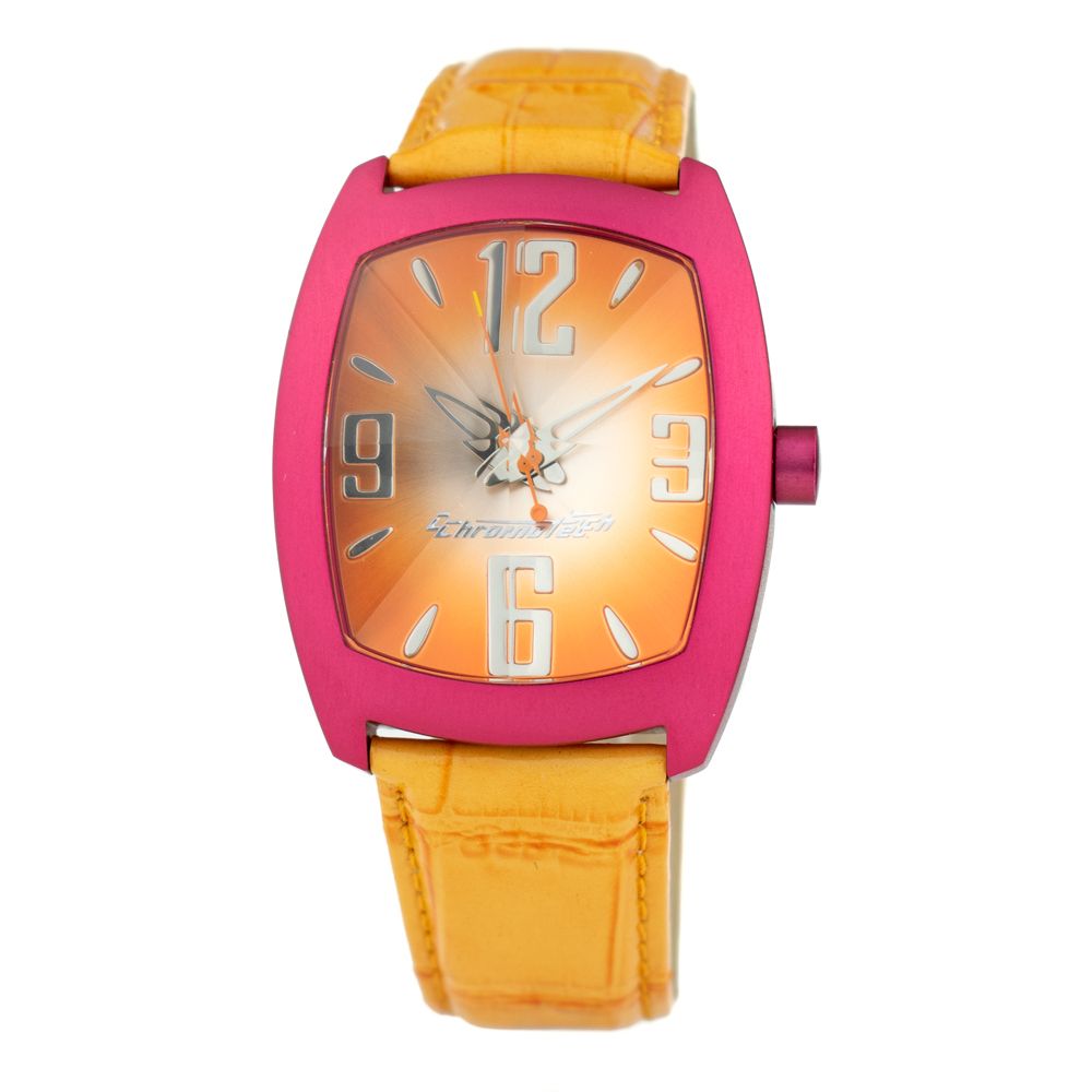 Chronotech Orange Leather Watch for Distinctive Elegance