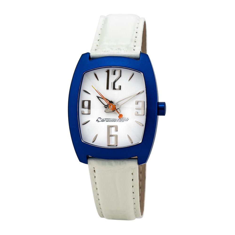 Chronotech White Leather Watch - Timeless Elegance Redefined