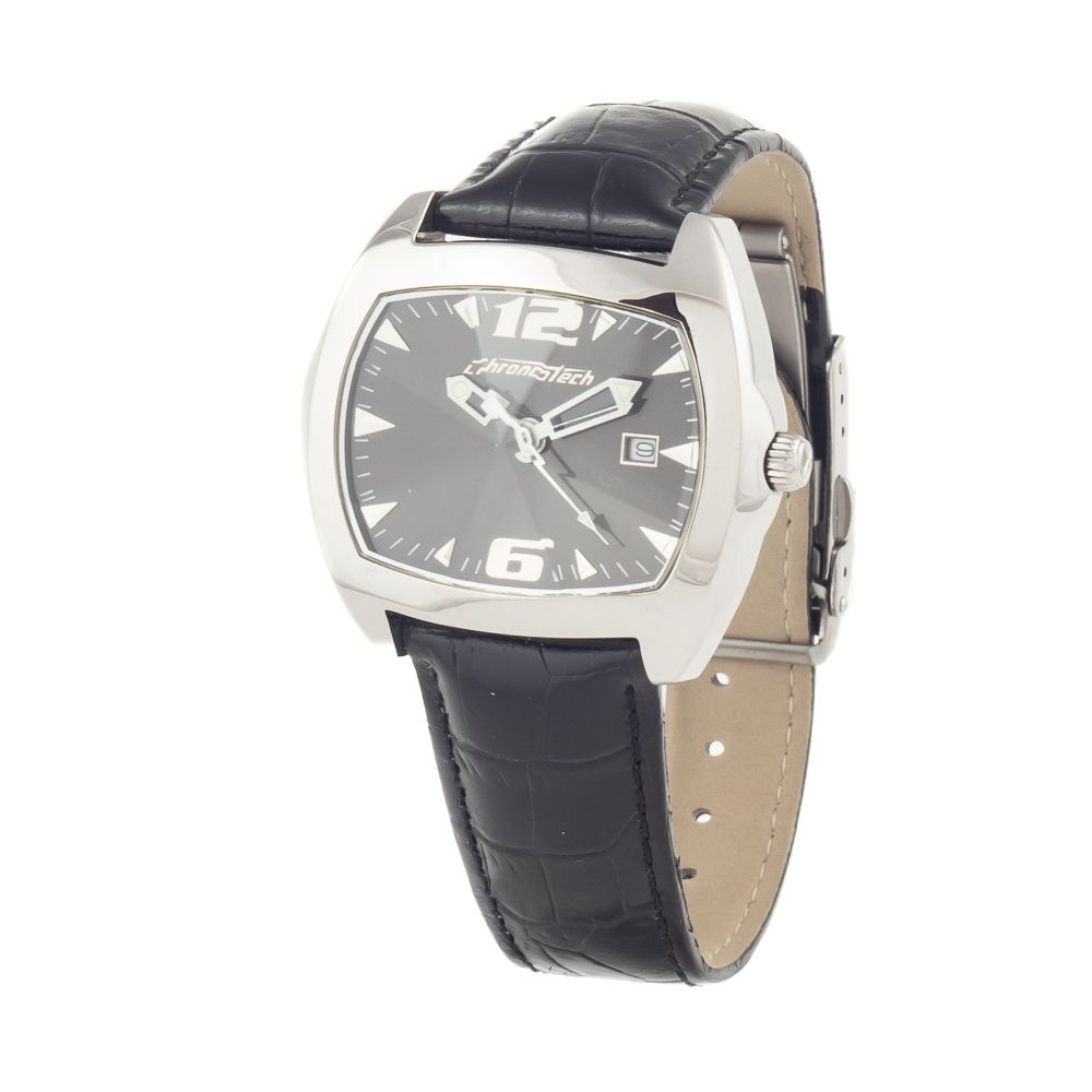 Chronotech Black Leather Watch: A Timeless Luxury Statement