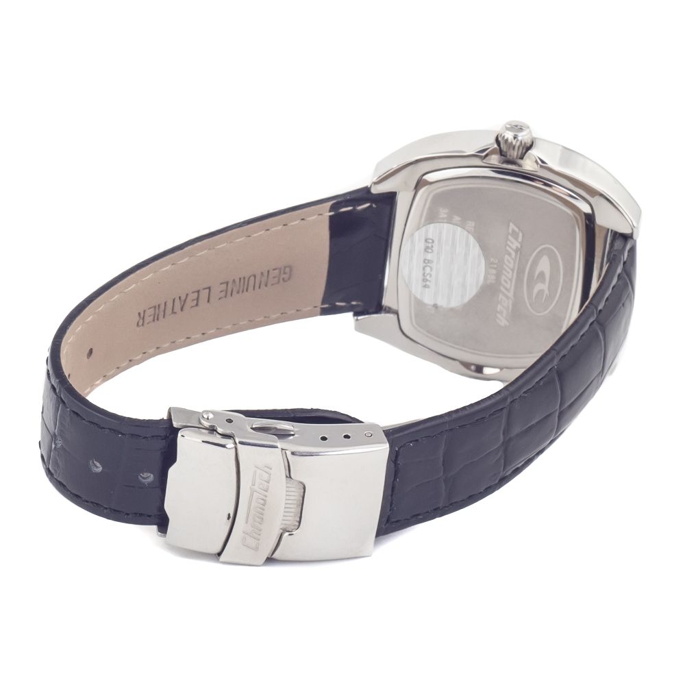 Chronotech Black Leather Watch: A Timeless Luxury Statement