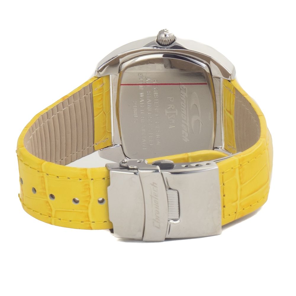 Chronotech Yellow Leather Watch - Modern Luxury Statement