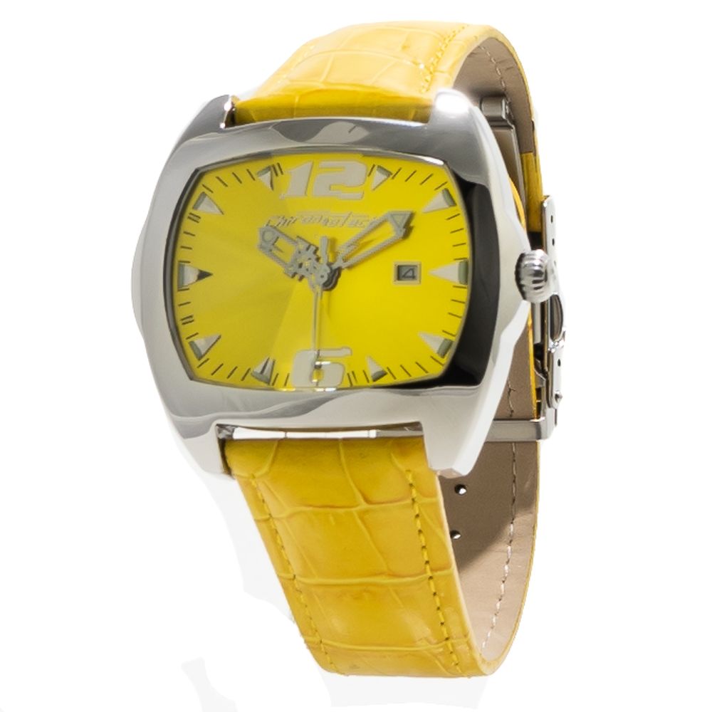 Chronotech Yellow Leather Watch: A Statement of Elegance