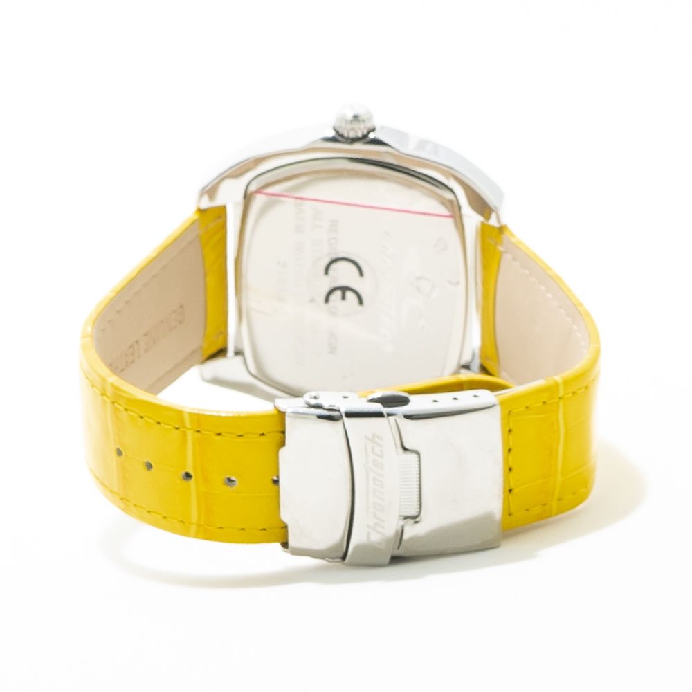 Chronotech Yellow Leather Watch: A Statement of Elegance