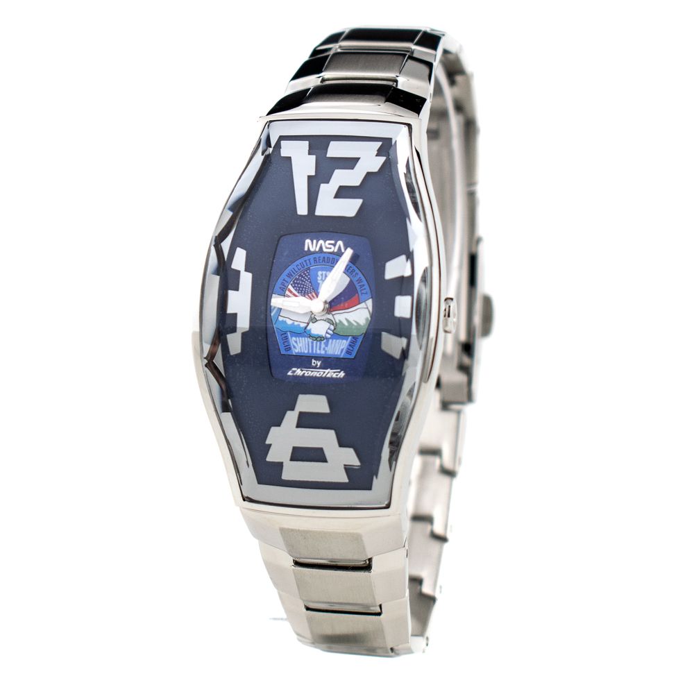 Chronotech Silver Stainless Steel Watch With Blue Dial