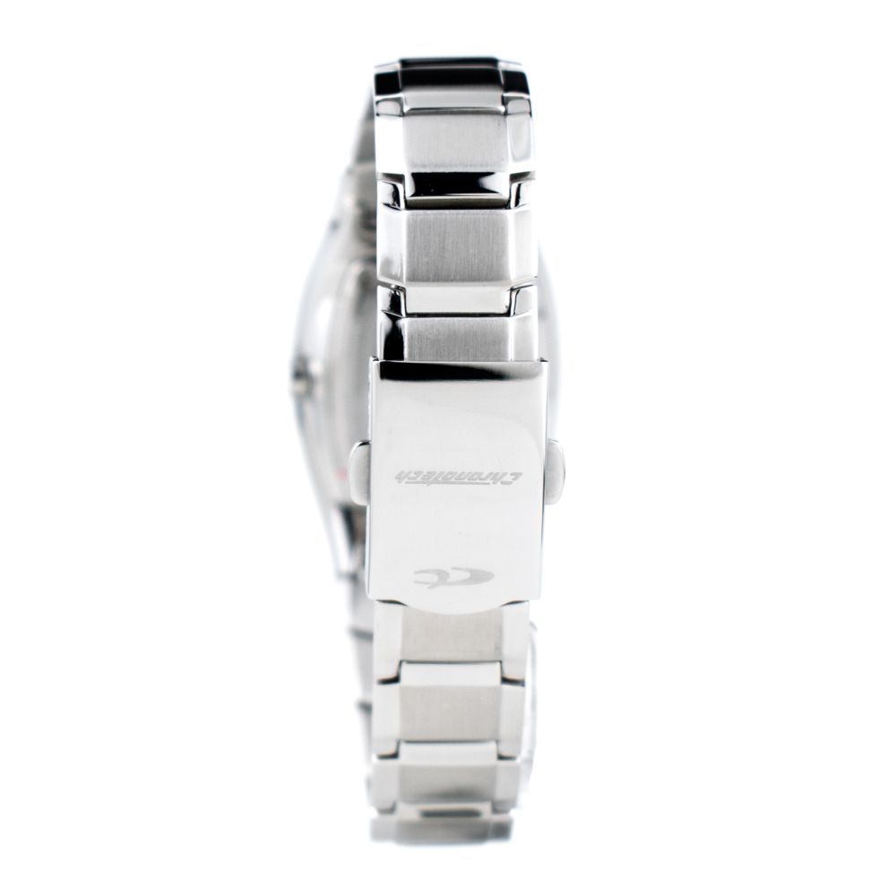 Chronotech Silver Stainless Steel Watch With Blue Dial