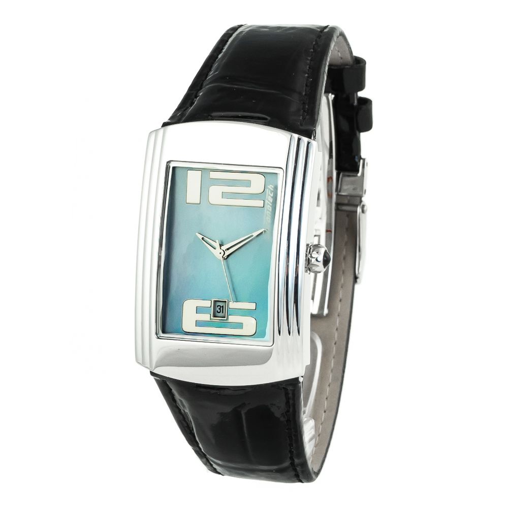 Chronotech Silver Stainless Steel Watch with Blue Dial