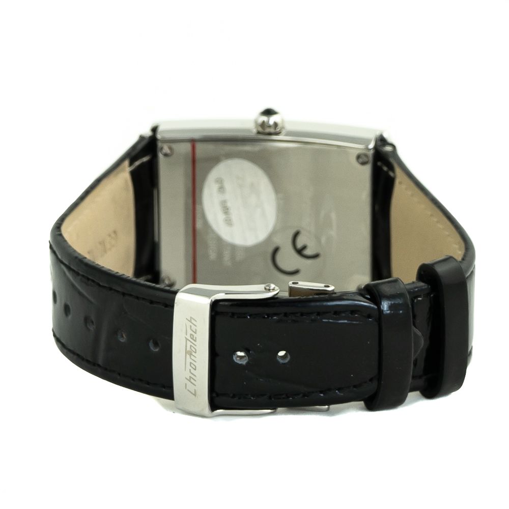 Chronotech Silver Stainless Steel Watch with Blue Dial