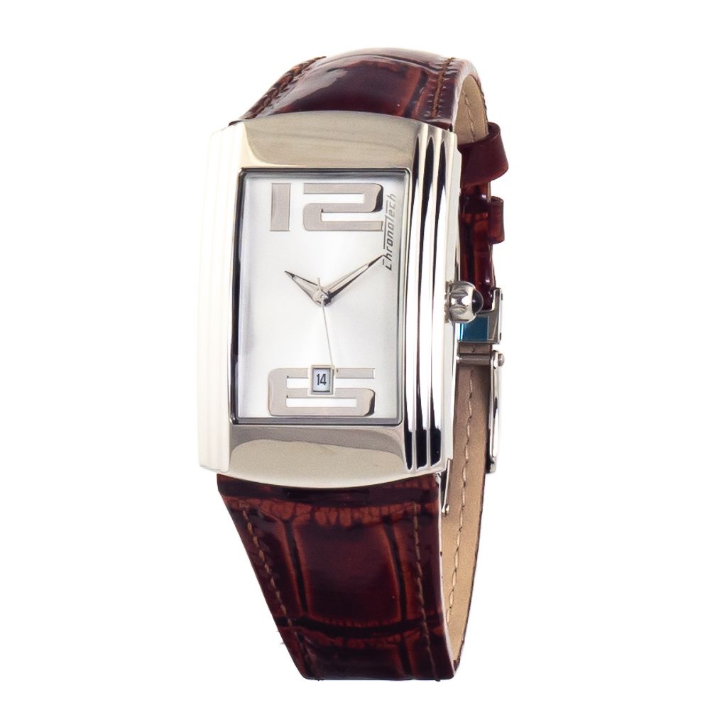 Chronotech Brown Leather Watch for Timeless Elegance