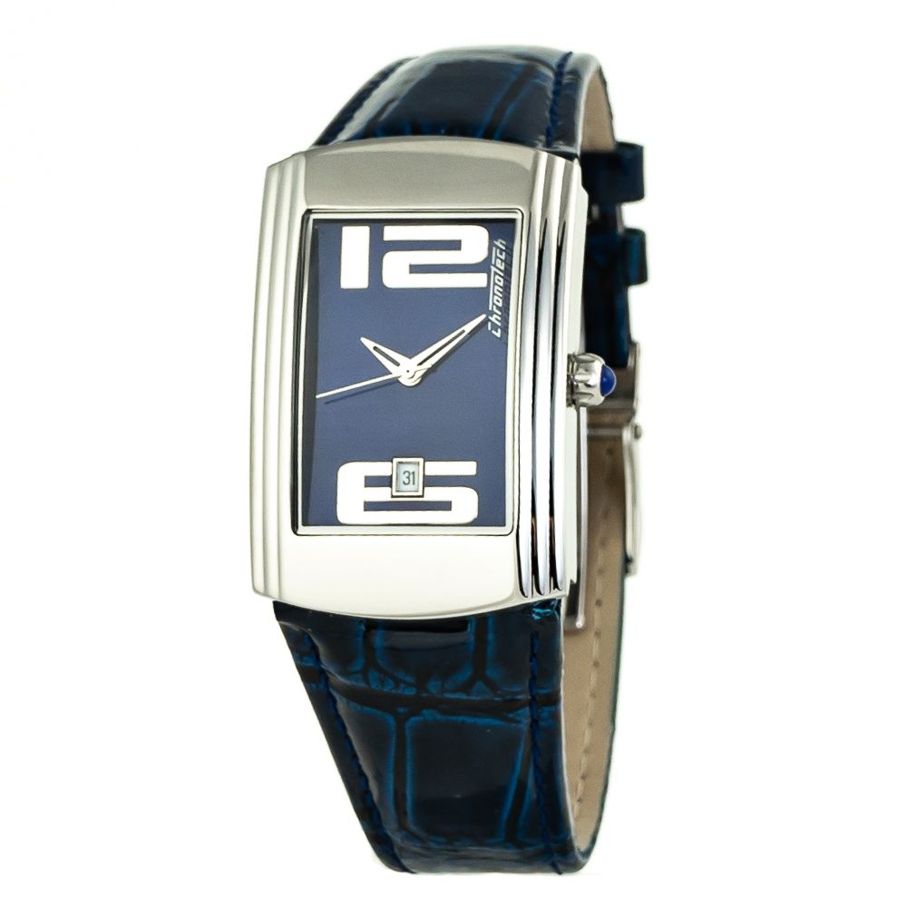Chronotech Blue Leather Watch - Sophisticated Timepiece