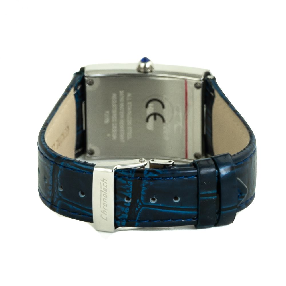 Chronotech Blue Leather Watch - Sophisticated Timepiece