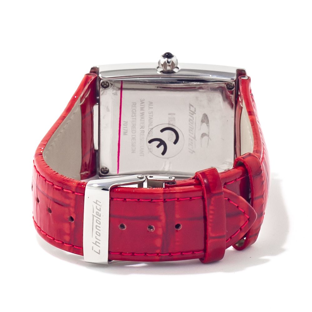 Chronotech Red Leather Watch: A Statement of Elegance