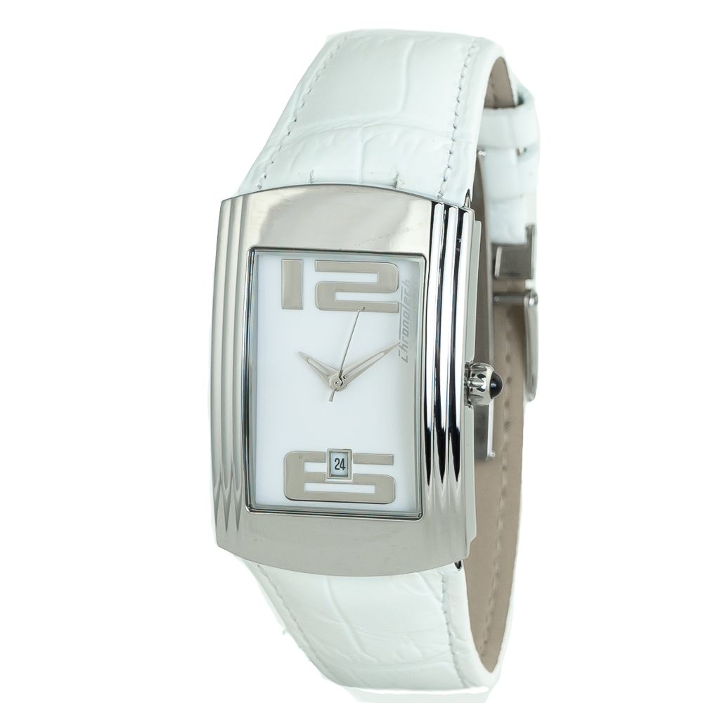 Chronotech White Leather Watch - Timeless Elegance Redefined