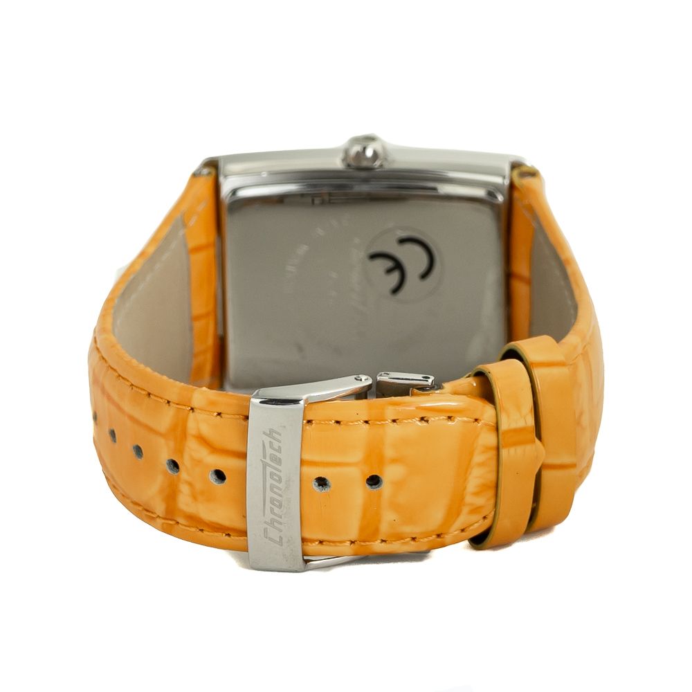 Chronotech Orange Leather Watch: Bold Elegance Redefined