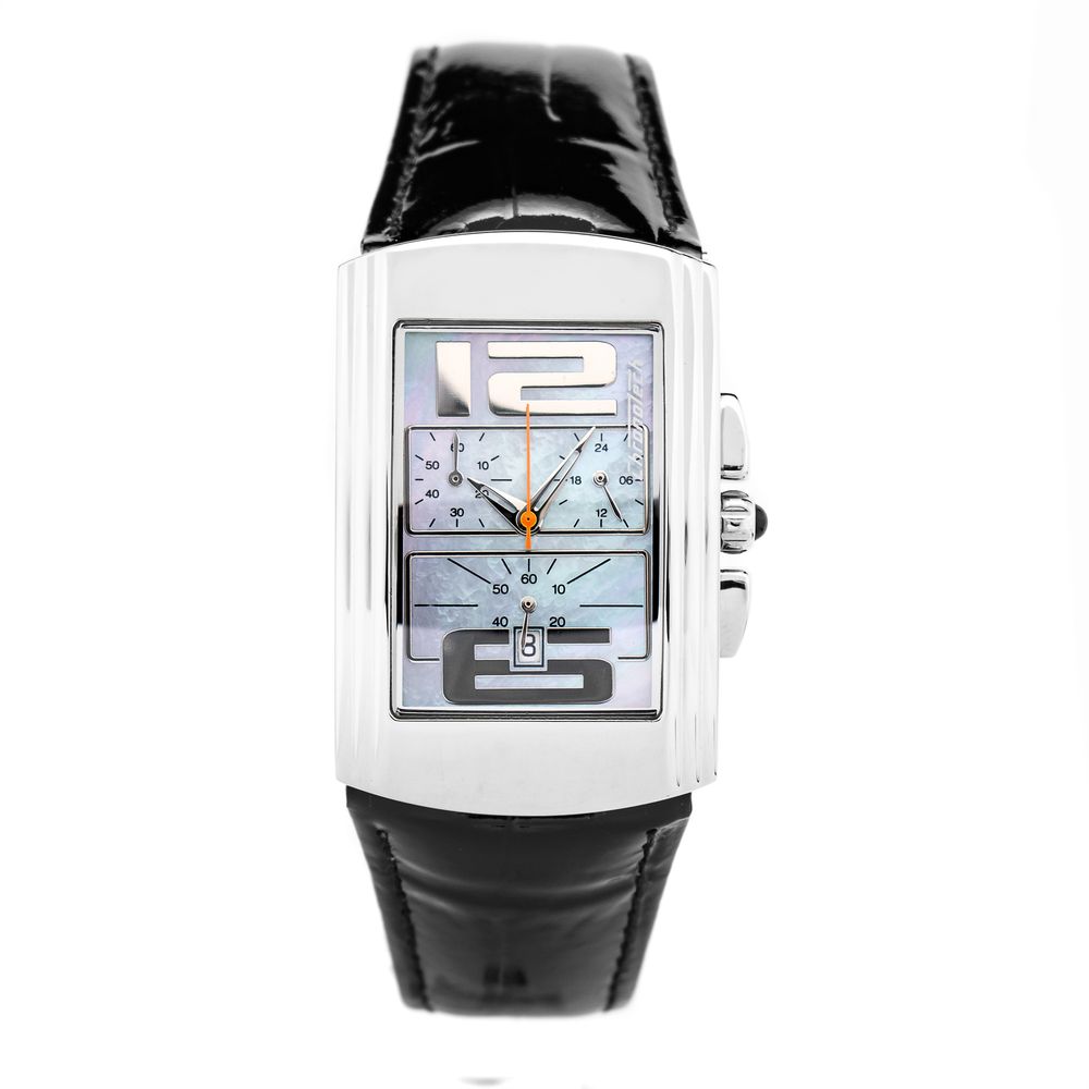 Chronotech Black Leather Watch: Timeless Elegance Redefined