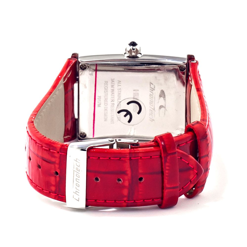 Chronotech Red Leather Watch - A Statement of Elegance