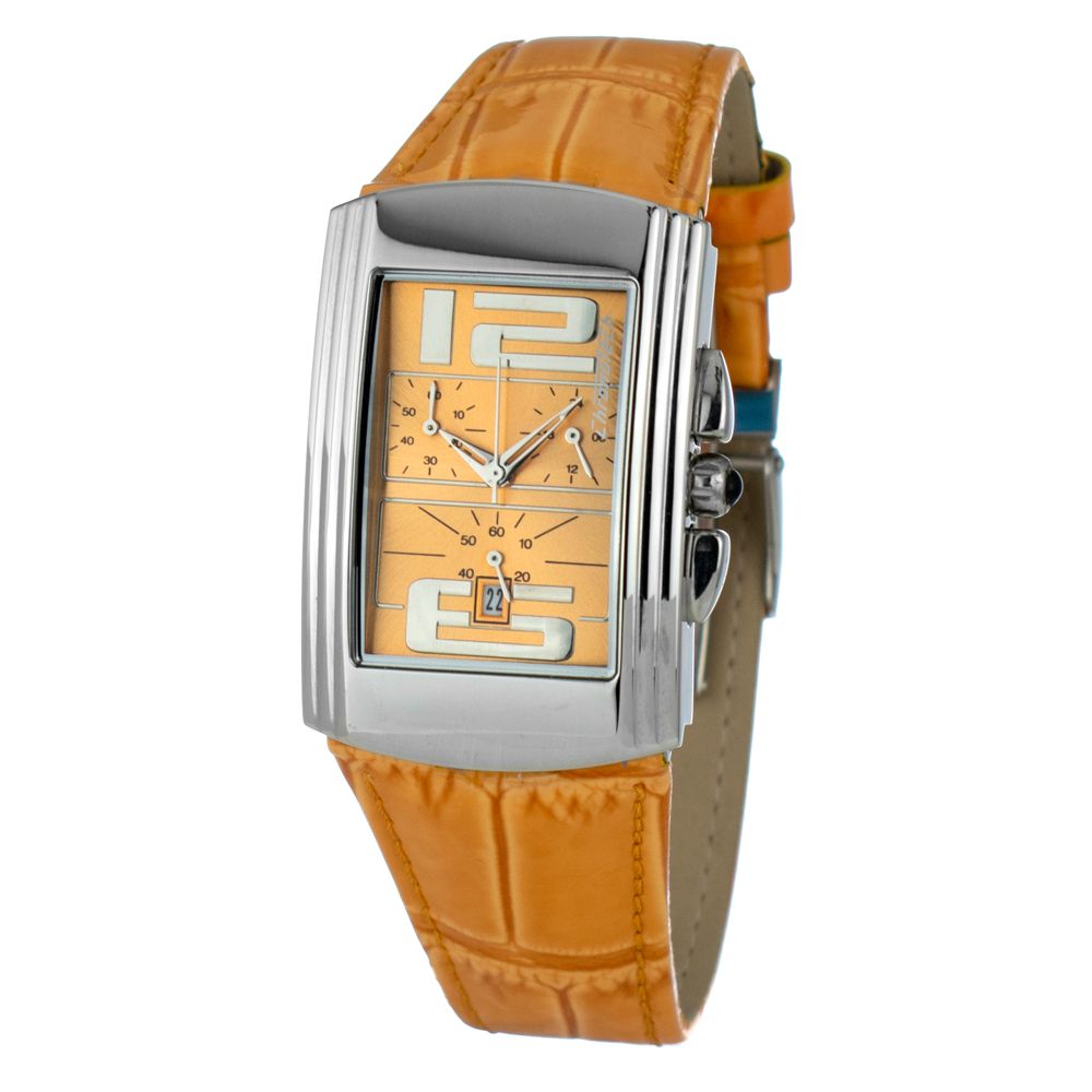 Chronotech Orange Leather Watch - Bold Elegance Redefined