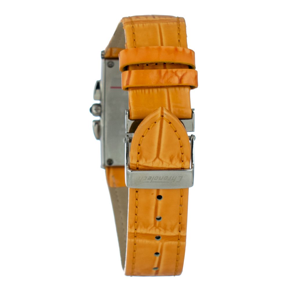 Chronotech Orange Leather Watch - Bold Elegance Redefined