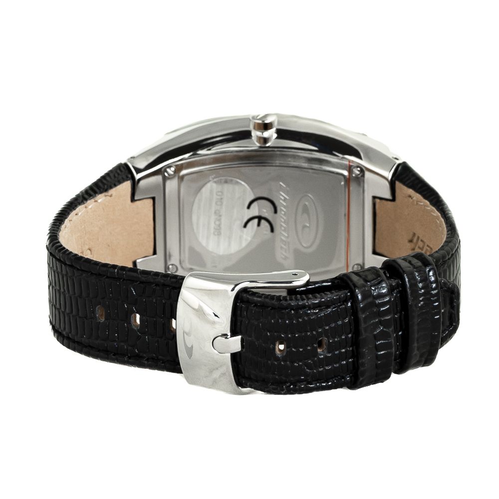 Chronotech Black Leather Watch for Timeless Elegance