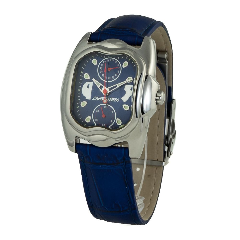 Chronotech Blue Leather Watch – Exquisite Timepiece Elegance