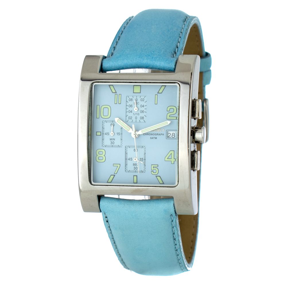 Chronotech Blue Leather Watch with Exquisite Craftsmanship