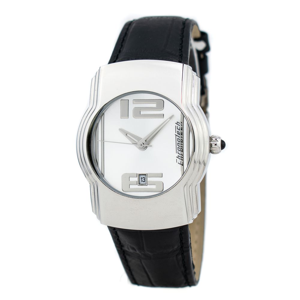 Chronotech Black Leather Watch: Timeless Luxury Redefined