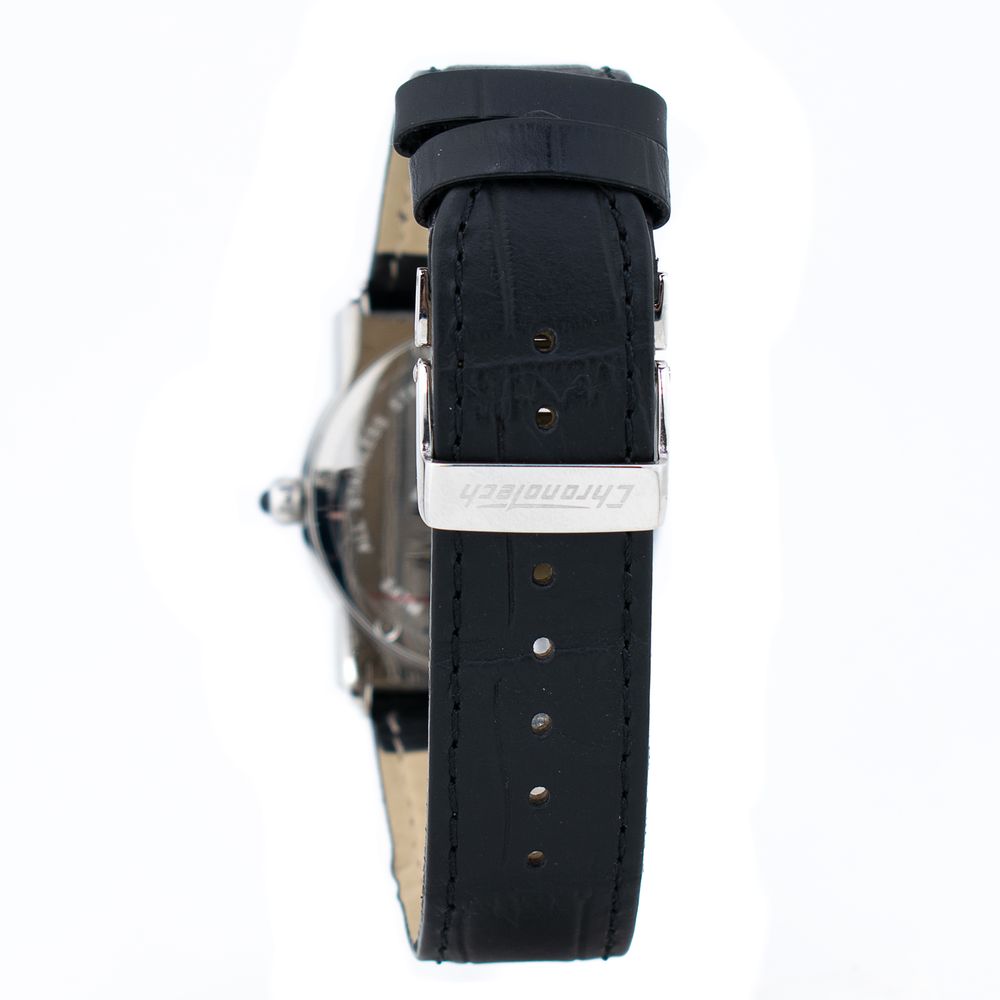 Chronotech Black Leather Watch: Timeless Luxury Redefined