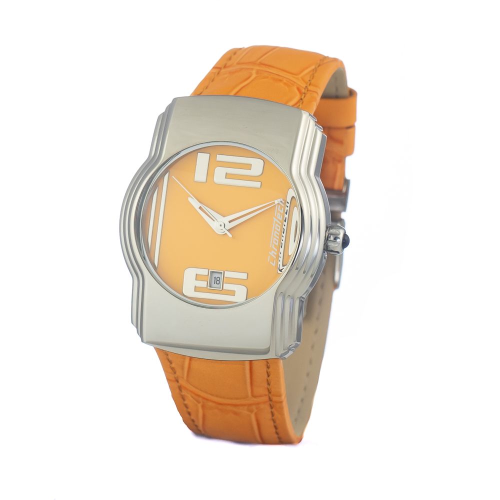 Chronotech Orange Leather Watch: Bold Elegance Redefined