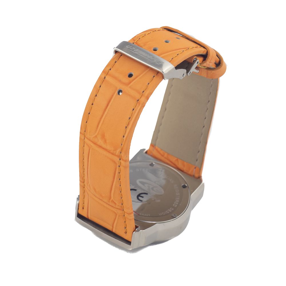 Chronotech Orange Leather Watch: Bold Elegance Redefined