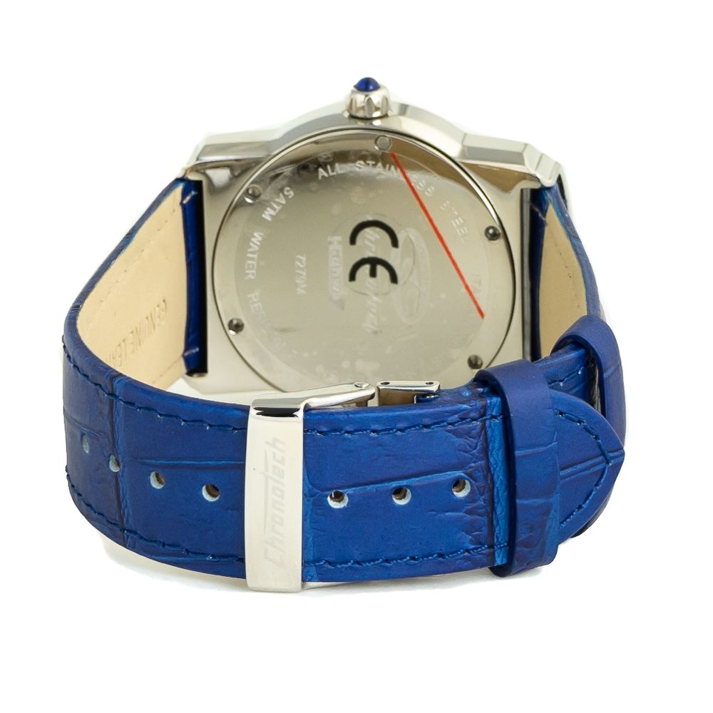 Chronotech Blue Leather Watch for Timeless Sophistication