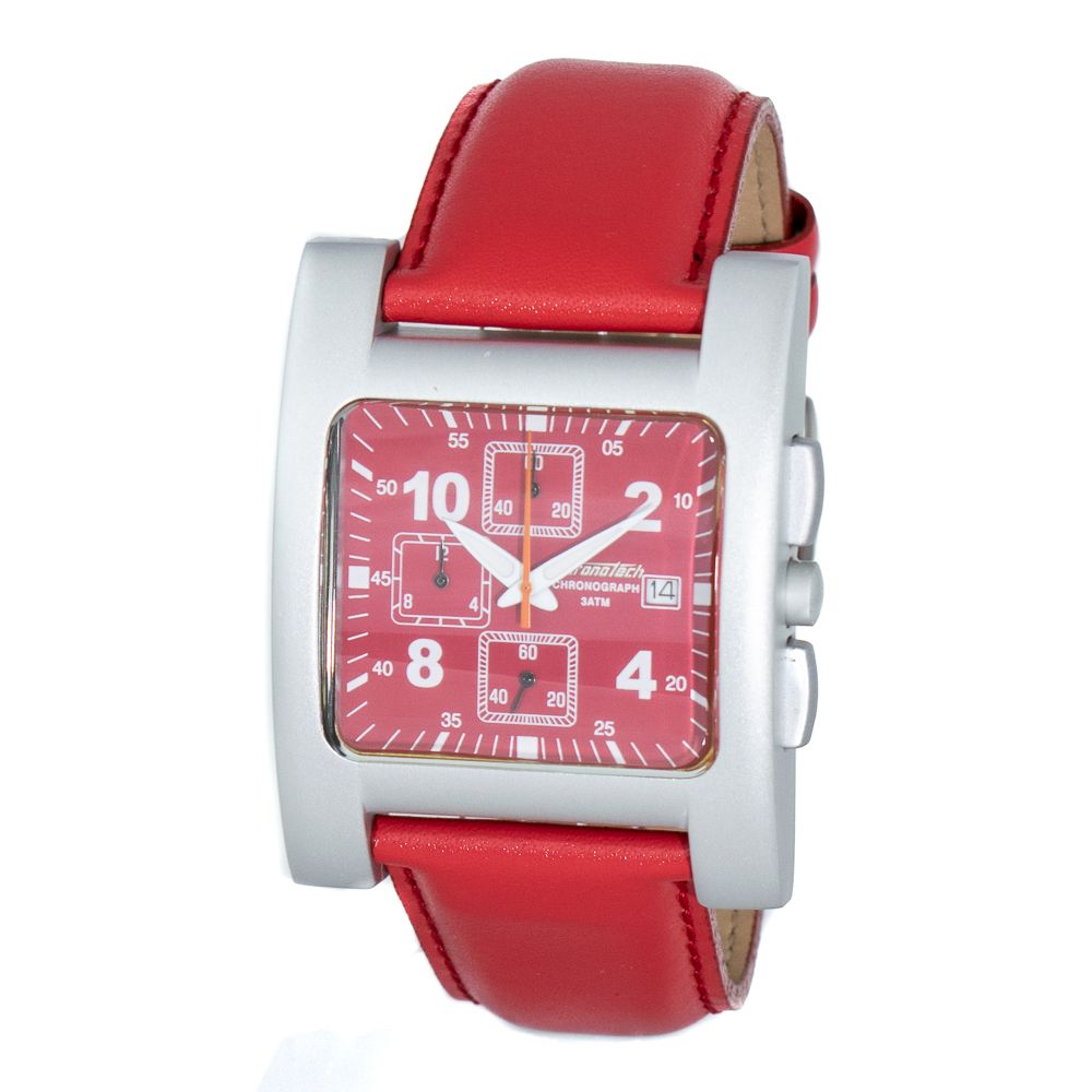 Chronotech Red Leather Watch: A Timeless Statement Piece