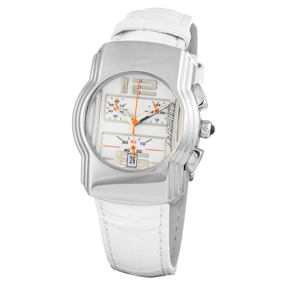 Chronotech White Leather Watch - Timeless Elegance Redefined