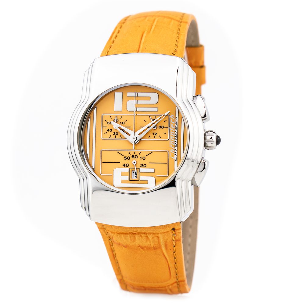 Chronotech Orange Leather Watch: Timeless Luxury Redefined