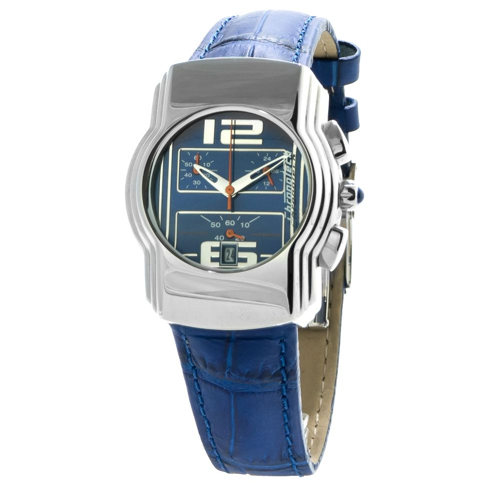 Chronotech Blue Leather Watch with Timeless Elegance